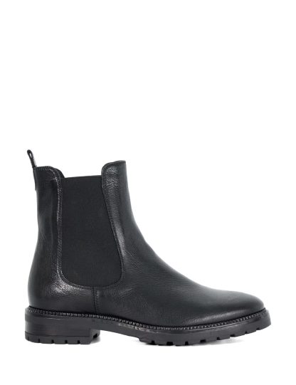 Dune London Women's Leather Chelsea Block Heel Boots - 6 - Black, Black