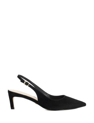 Dune London Women's Wide Fit Slip On Kitten Heel Slingback Shoes - 6 - Black, Black,Brown
