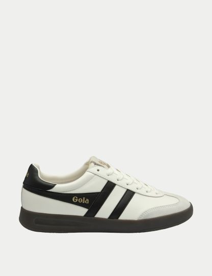 Gola Women's Cyclone Leather Lace Up Trainers - 6 - White/Black, White/Black,Black Mix,White Mix
