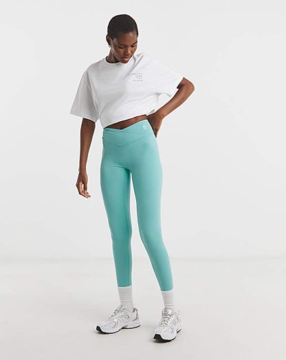 Gym King 365 Wrap Front Leggings Aqua - Gym King - Size: 14