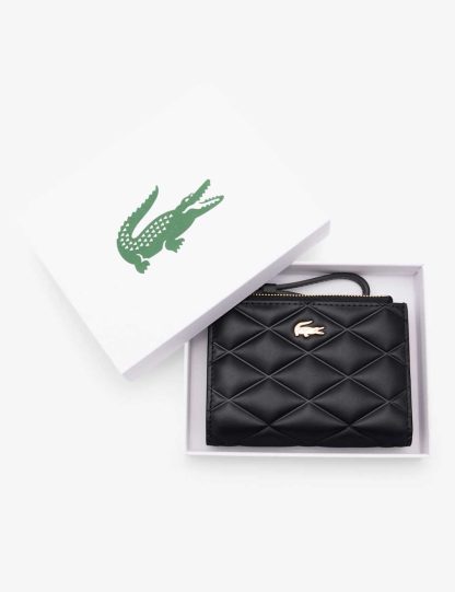 Lacoste Women's Leather Quilted Coin Purse - Black, Black