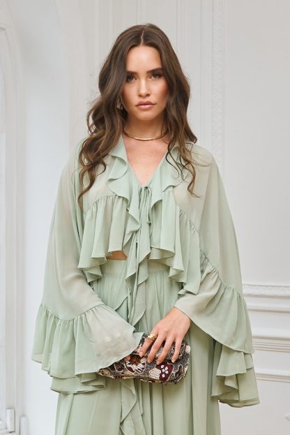TFNC Lily Sage Cape Top