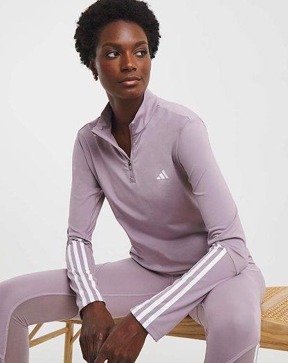 adidas 1/4 Zip Training Top Pink - adidas - Size: S8/10